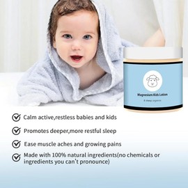 8 Sheep Organics Magnesium Lotion for Kids,Topical Magnesium Cream Helps Kids Stay Calm at Bedtime and During The Night, magnesium lotion for sleep - kids magnesium lotion（4 oz）