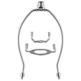 QVQCWD 8 inch Lamp Shade Harp Holder, Lamp Harp Fits E26 Light Base UNO Fitter Adapter, UNO Fitter Adapter Finial Set, Adapted All Styles of Lamp Shade, Table and Floor Lamps (Nickel) QC-17