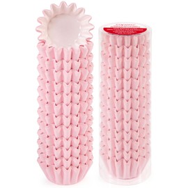 Caperci Grease-Resistant Pink Mini Cupcake Liners 200 Counts - Heavy Duty Paper Muffin Baking Cups, Odorless, No Muffin Pan Needed, Easily Peels (Pink)