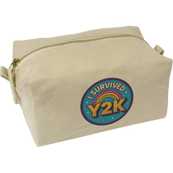 'I Survived Y2K' Canvas Wash Bag/Makeup Case (CS00044564)