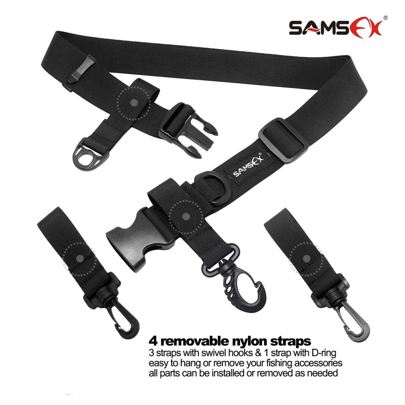 SAMSFX Adjustable Fishing Wading Belt Wader Belts for Surf Casting