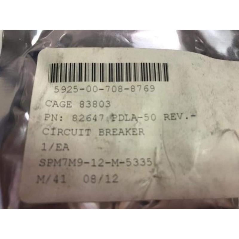 PDLA-50, Sensata Klixon, Thermal 50 amp Circuit Breaker