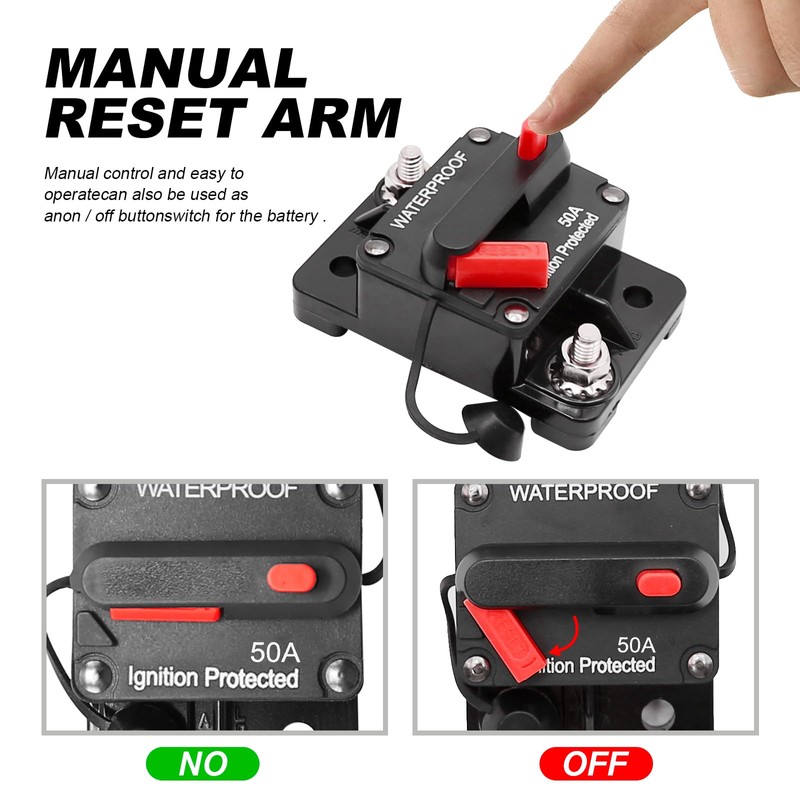Saihisday 12V- 48V DC Circuit Breaker for Boat Trolling with