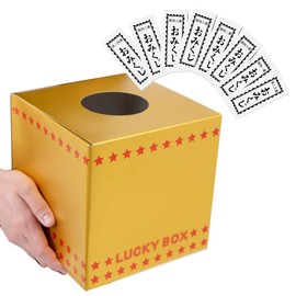 Lucan 100 Piece Gold Raffle Box Set (Lottery Box Size: 7.9 x 7.9 x 7.9 inches (20 x 20 x 20 cm)), Great Raffle Set, Draw Box, Fierce Box, Summer Festivals, Festivals, Holidays, Shrines, New Years, Lucky Events