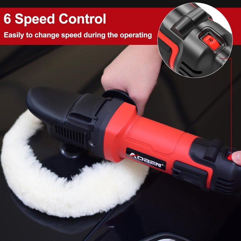 AOBEN 6/7 inch Buffer Polisher,Rotary Car Buffer,1600W Car Polisher Waxer