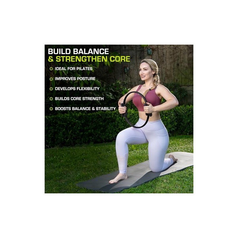 ProSource Fit Pilates Resistance Ring 36cm Dual Grip Handles for