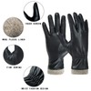 REDESS Winter Leather Gloves for Women, Wool Fleece Lined Warm