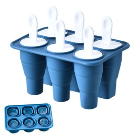 Collapsible Sicles Molds 6 Ice  Makers Silicone Ice  Molds Reusable Ice Cream Mold DIY sicles Tray Holders or Homemade sicles