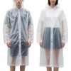Rain Ponchos for Adult, Transparent Foldable Poncho with Hood, Plastic Emergency Waterproof Raincoat for Camping, Hiking, Watching Games, Visiting Theme Park
