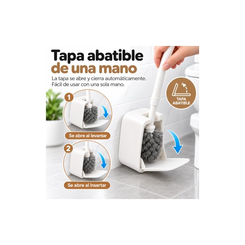 Juego 2 Cepillo para Baño Plegables, Colgante con Base