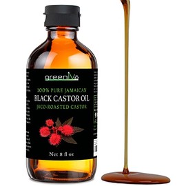 Aceite de Ricino Negro Jamaiquino GreenIVe  Jamaican Black Castor Oil, 100 Pure, 8oz                                                                  