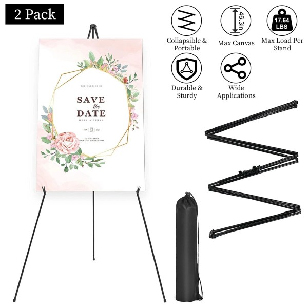 iMounTEK 2 Packs Artist Easel Stand Metal Tripod Display Adjustable