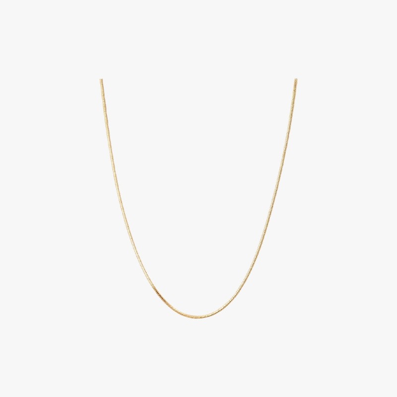 Gold&Deer 14KGP Daily Simple Snake Rope Necklace White Gold /