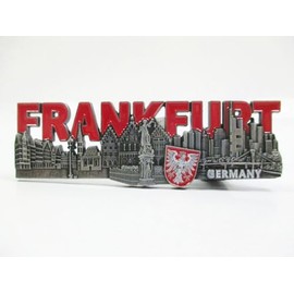 Frankfurt Magnet Metal Souvenir Germany Roman Skyline Banks Big Letter