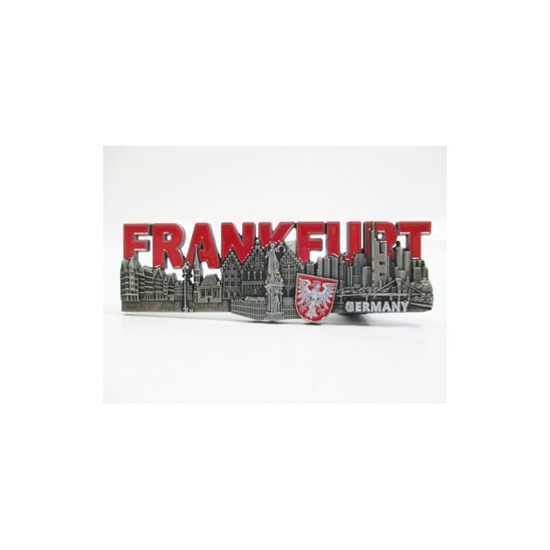 Frankfurt Magnet Metal Souvenir Germany Roman Skyline Banks Big Letter