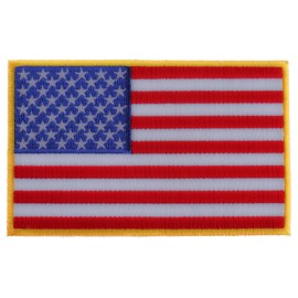 Ivamis American Flag Patch with Yellow Borders- 5x3 inch - P5653