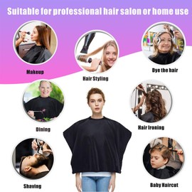 izzycka Capa de maquillaje, capa de tinte para el cabello, de nailon, impermeable, para salón de belleza, para clientes, estilo profesional, capas de champú con cierre de presión ajustable. Delantal de corte de pelo