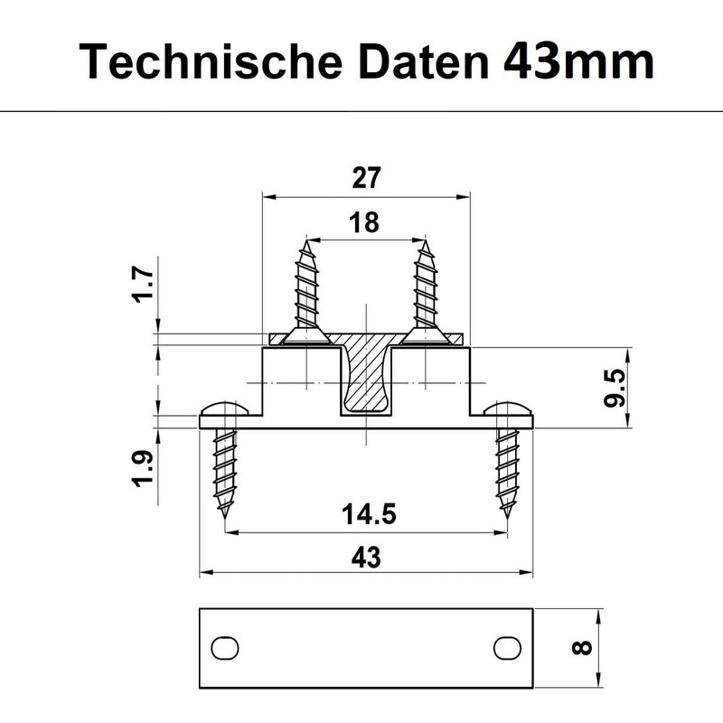MS Beschläge Double Ball Catch Brass - Furniture Lock Adjustable