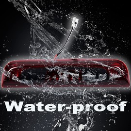 G-PLUS High Mount Rear 3rd Third Brake Light Compatible With 2014-2018 Chevy Silverado GMC Sierra 1500 2500 HD 3500 HD LED Cargo Tail Lamp Black Housing Red Smoky Lens