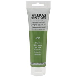 Lukas CRYL Studio Artist Acrylic Paint, Olive Green, 125 ml Tube - High Pigment Acrylic Paints for Canvas Painting, Large Scale Works - Medium-Viscosity, Water-Mixable, Fast Drying