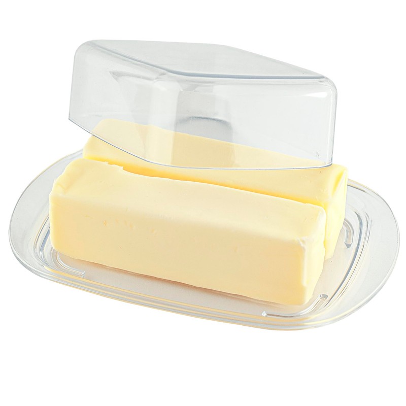 Butter Dish with Lid, Butter Keeper, Plastic Butter Holder Tray