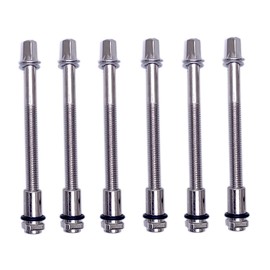 TUOREN 6Pcs Tension Rods Screw with Lug Nuts & O-Rings for Drum Set Parts Hardware M6 x 2-1/2Inch(60mm)