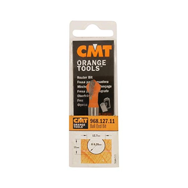 CMT Orange Tools 968.127.11 - Spherical end Mill hw s 8 d 12.7x11x57.2 r 6.35