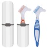 Geodurn Denture Brush, 2 Pieces False Teeth Toothbrush with White