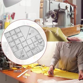 Lseqow Curved Corner Cutter Ruler, Acrylic Sewing Ruler Sewing Patchwork Ruler, Sewing Curved Corner Ruler Sewing Template Patchwork Tool DIY Sewing Supplies