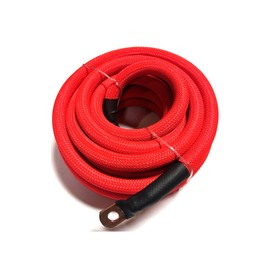 Xscorpion 15ft 1/0 Gauge RED Snakeskin Braided Sleeving OFC Wire Strands Copper Marine Cable AWG