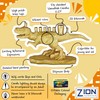 Zion Judaica Gold Dinosaur Menorah 3D Polyresin with Brass Cups