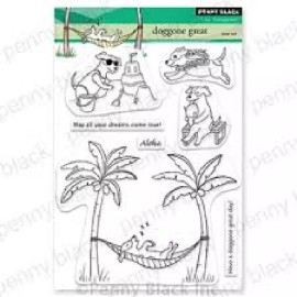 PENNY BLACK  Cling Clear Acrylic Stamp - DOGGONE GREAT