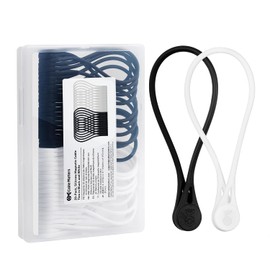 Cable Matters - Paquete de 20 bridas magnéticas de silicona ultra fuertes, lazos magnéticos, cremalleras, organizador de cables, blanco y negro