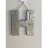 Grasslands Road Decorative Glass Initial Monogram Ornament Letter "H" Silver