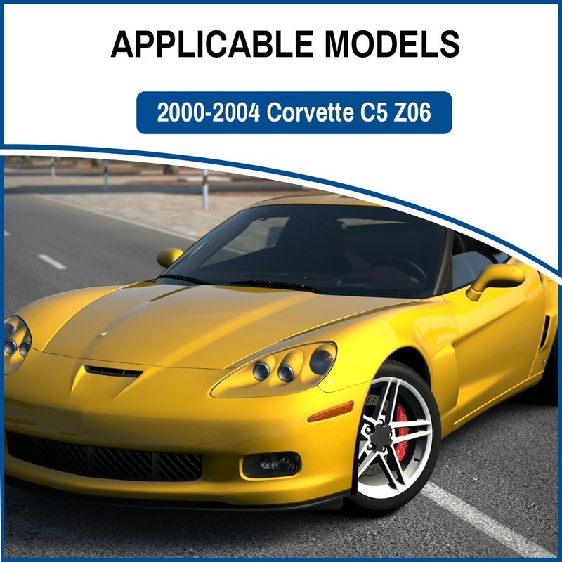 GTownWorks 4pcs Wheel Center Caps Compatible with 2000-2004 Corvette C5