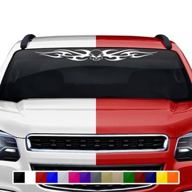 Sticky Creations Skull Tribal Flame Windshield Decal Sticker Vinyl Graphic Rear Back Window Banner Car Truck SUV Vehicle Tailgate 36"x4.25"+ (Design #116-01)