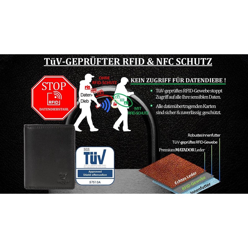 MATADOR Wallet 6417 Men/Women Unisex, black/Black, purse