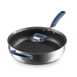 DASH Zakarian 5qt TruPro Stainless Steel Saute Pan with Lid - Blue
