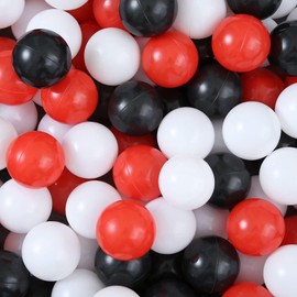 GUESVOT Ball Pit Balls, Crush Proof Plastic Balls for Ball Pit, BPA Free Phathalate Free 100pcs 2.2" Set for Toddlers for Play Tent Tunnel (Black White Red Pack of 100)