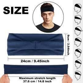 5pack Sports Headbands for Men and Women,Elastic Fast Drying Headband Light Sweatband for Running Cycling Yoga Tennis Fitness Basketball (B)