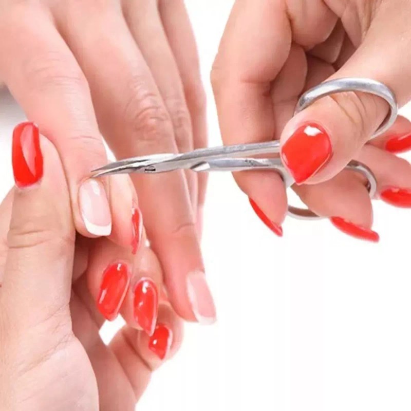 L&T Tijera Curva Corta Uñas Punta Fina Acero Inoxidable Manicure