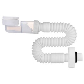 1 1/4 Inch Siphon, Space-Saving Siphon, Flexible Drain Hose, 360° Adjustable Syphon Sink Drain Pipe with Odour Trap, Interchangeable Waste Water Pipe for Kitchen Sink, Washing Machine, Bathroom