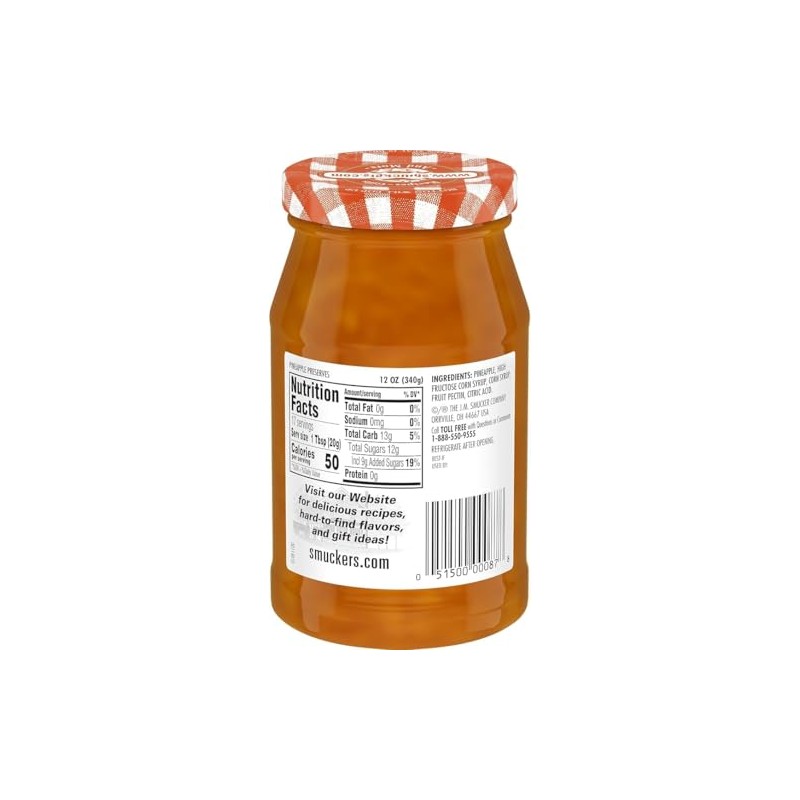 Smuckers, Preserve Pineapple - 12 Ounce