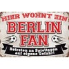 14 x 20 cm tin sign for football fans, here