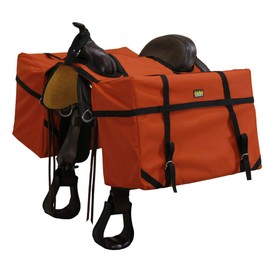 TrailMax Over-The-Saddle Pack Pannier Bags; Fit Most Western & Endurance Riding Saddles; Ideal for Hunting Camp & Packing Gear; Orange