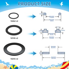 LQTSLFM Dichtungsring Poolpumpe, 6 Stück Poolpumpe Gummidichtung Rund, 25076RP Gummi Unterlegscheiben, O-Ring Poolpumpe Gummidichtung Rund, Pool Zubehör Dichtungen