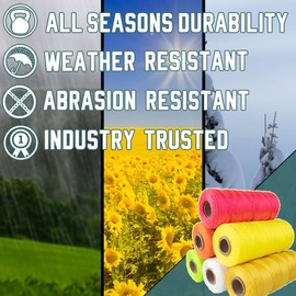 Rope & Cord Mason Line – High Visibility Nylon Twine for Landscaping, Gardening, Construction, and More – Neon Yellow 1000 ft