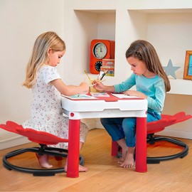 CHILDHOOD Sensory Swivel Chair, Sensory Spinning Chair for Autistic Kids, Training Body Coordination (Red Fish)