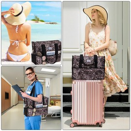 HAWEE Nurse Bags for Work Water Repellent Nursing Bag Leopard Print Utility Travel Tote for Doctor/Teacher/Clinical Trainee