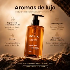 Crema y Jabón de Manos, Stone & Santal, Sándalo, Ámbar, 2 x 300 ml | Hidrata Y Suaviza La Piel, Ideal Para Uso Diario Y Como Regalo, Con Delicada Frag